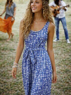 Super Soft  Geometric Maxi Sleeveless Dress